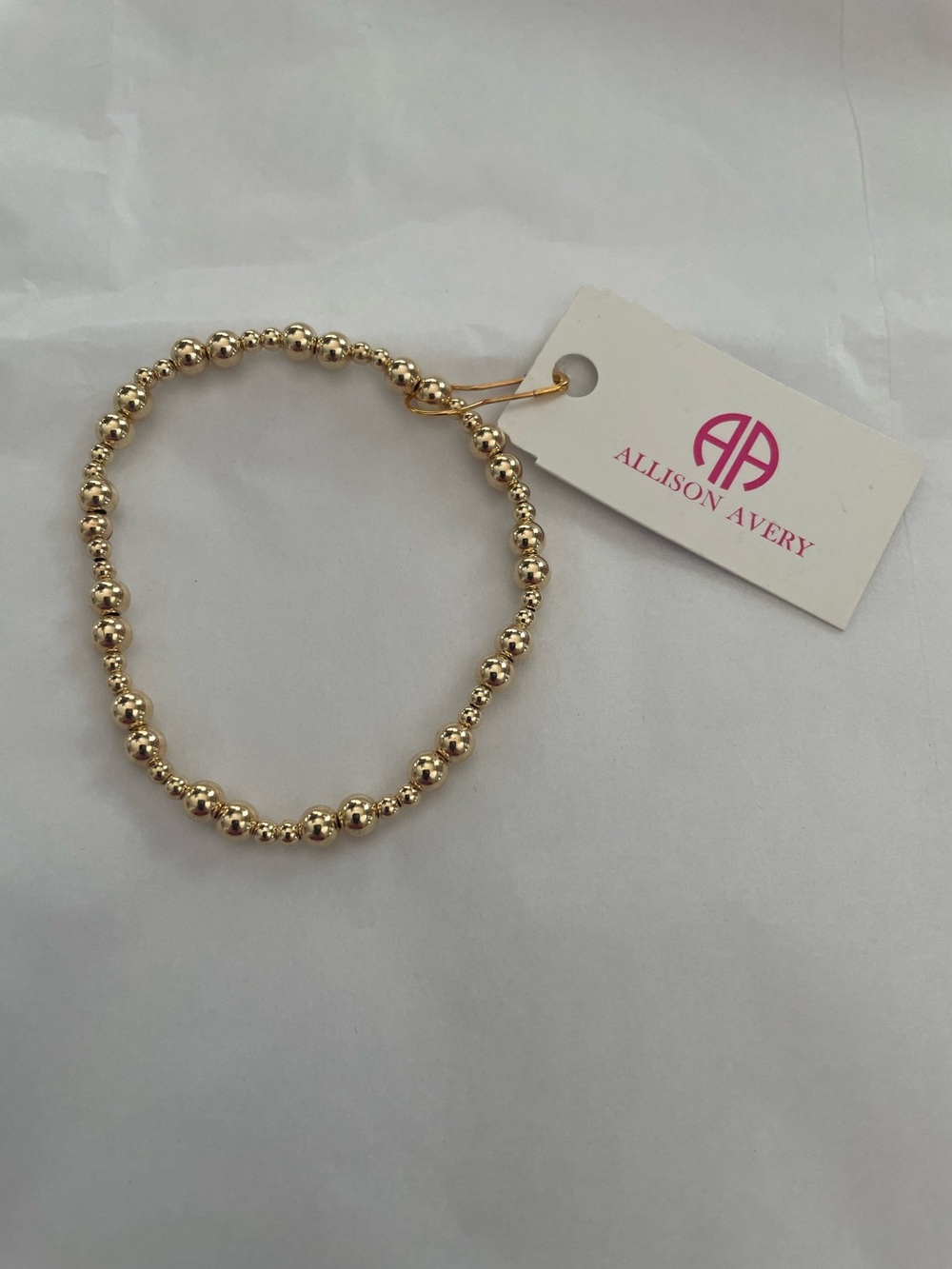 Allison Avery Inspire Gold Beaded Bracelet NEW WITH TAGS